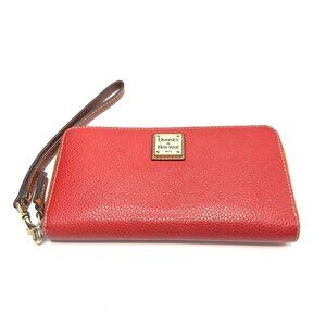 Dooney & Bourke Red Pebble Leather Wallet with Detachable Wristlet—EUC